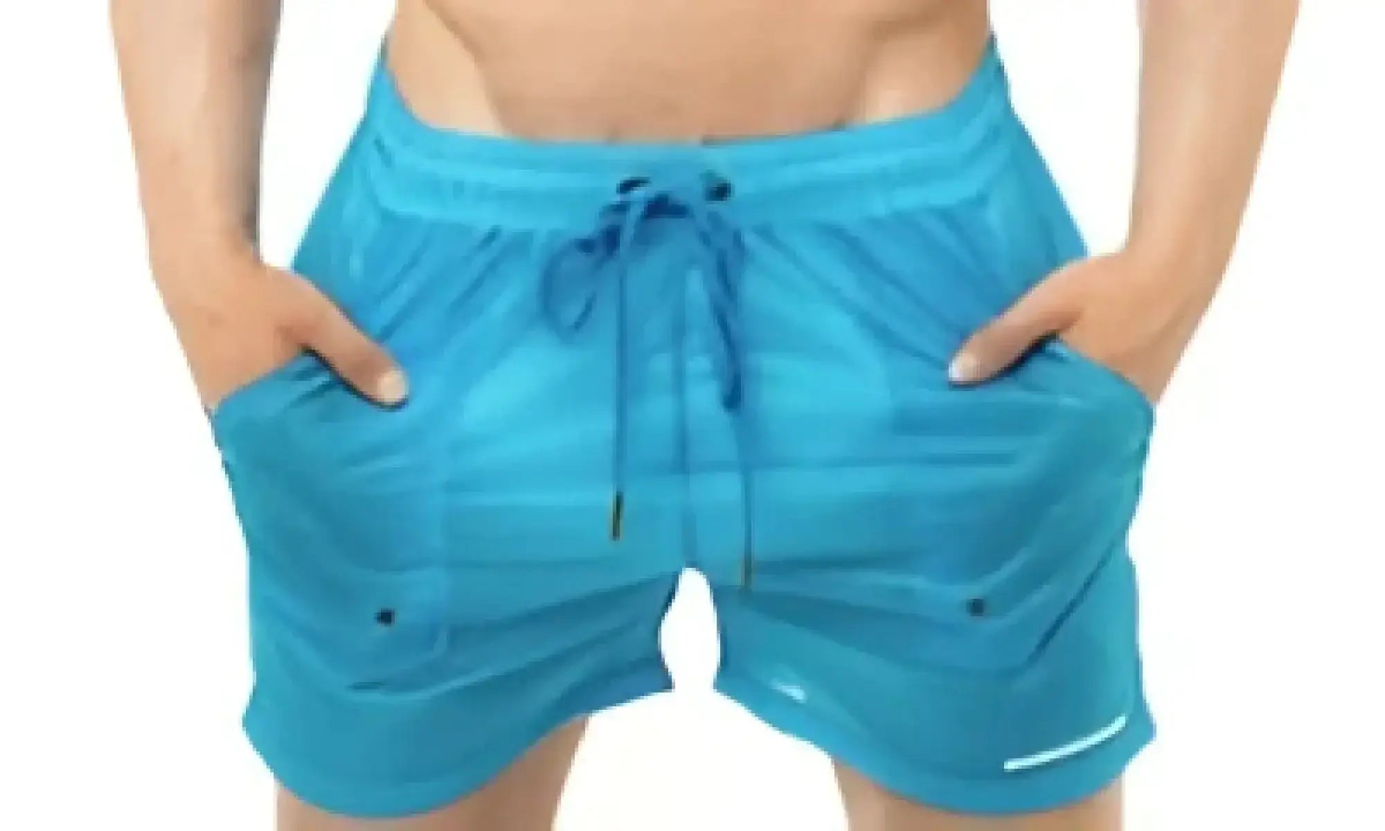 Marcuse Babylon shorts bright blue athletic shorts with drawstring waistband and multiple pockets for sport and leisure