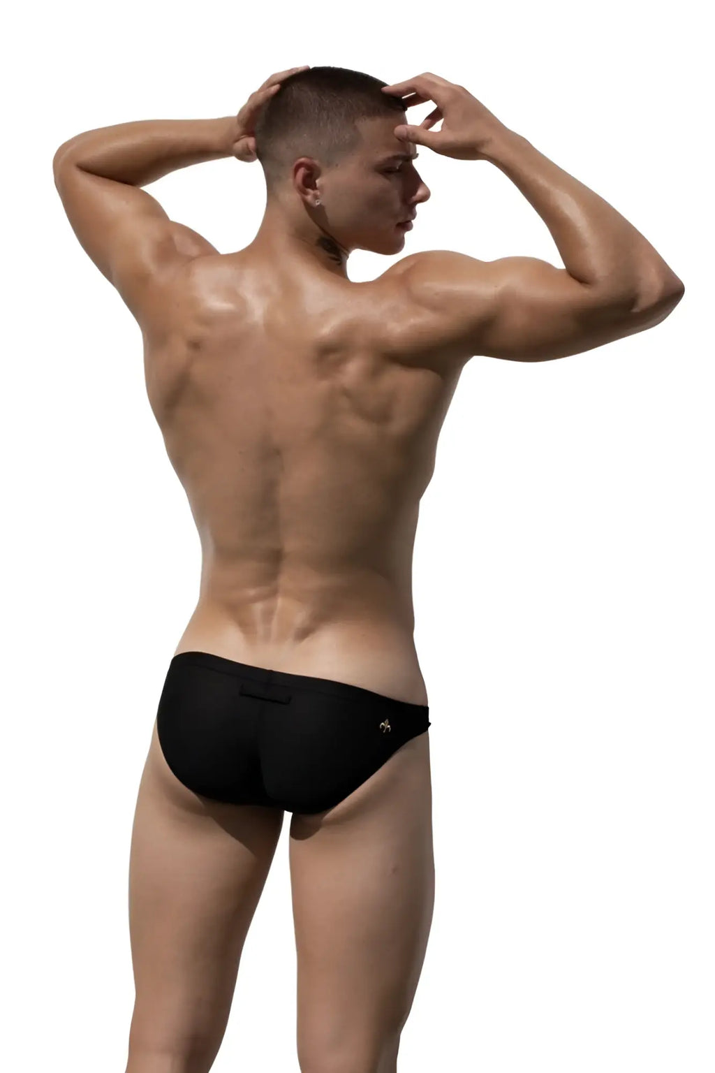 Black marcuse breeze brief underwear featuring a small logo on the waistband and breathable fabric design