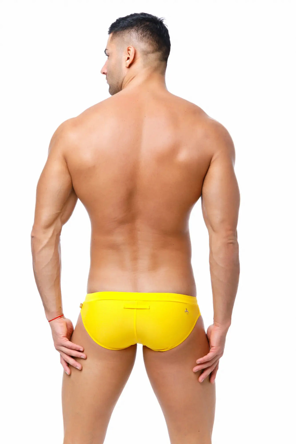 Bright yellow marcuse burleigh bikini swimwear with sleek form-fitting design ideal for swim and beachwear