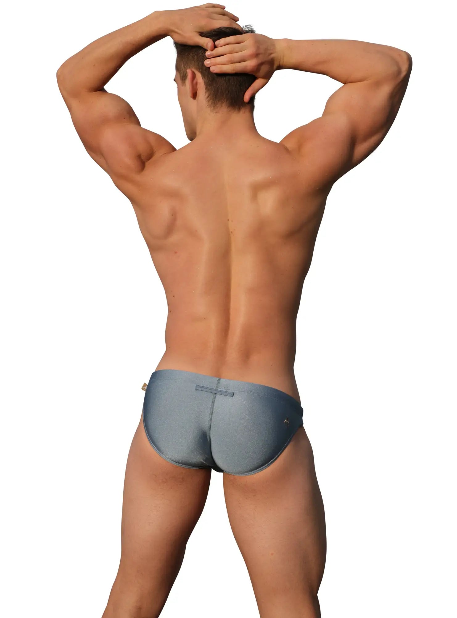 Gray marcuse florets bikini swimwear briefs with a sleek form-fitting design for athletic and swim use