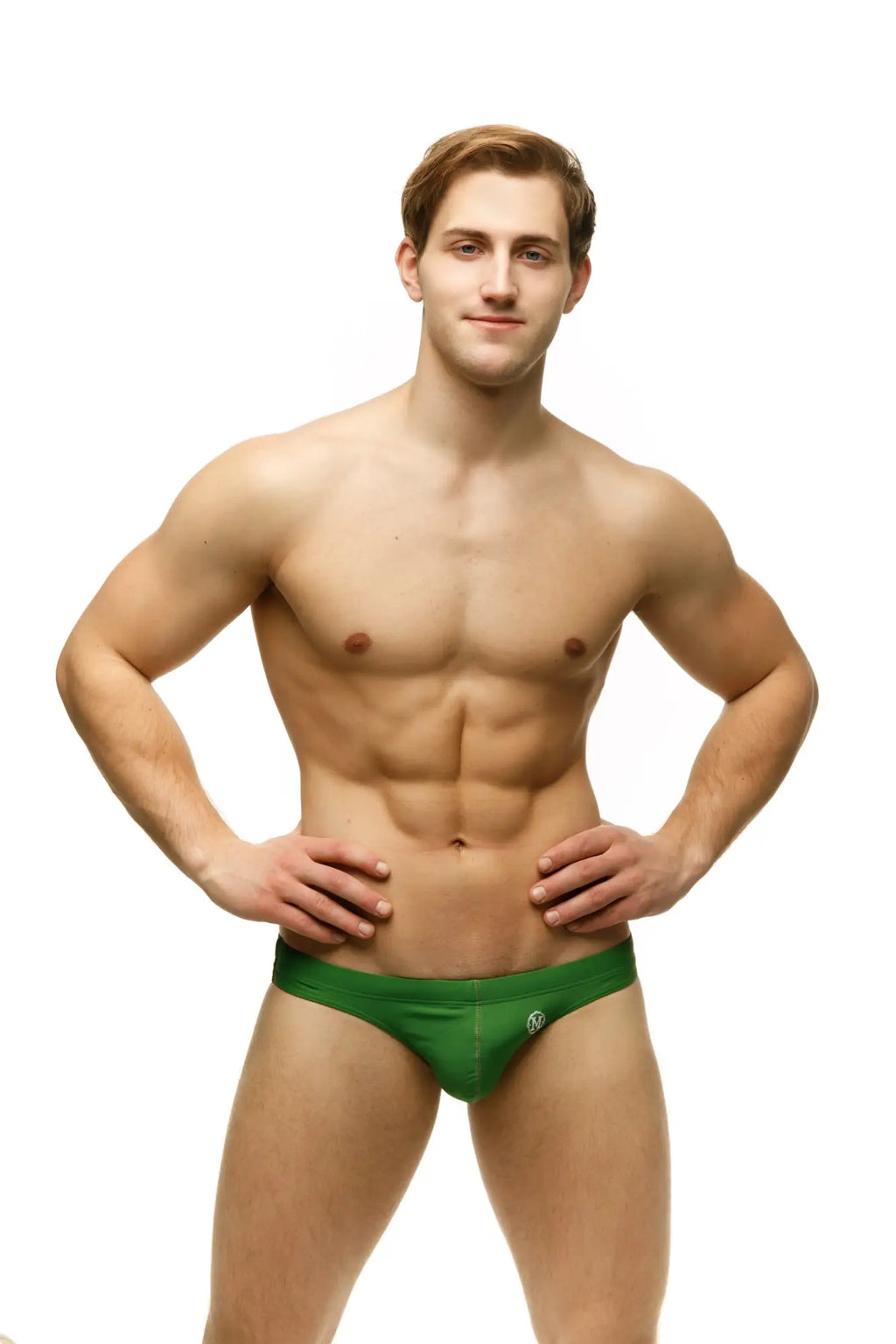 Green Marcuse Inflate bikini swimwear briefs with a small logo on the front for stylish swimwear use