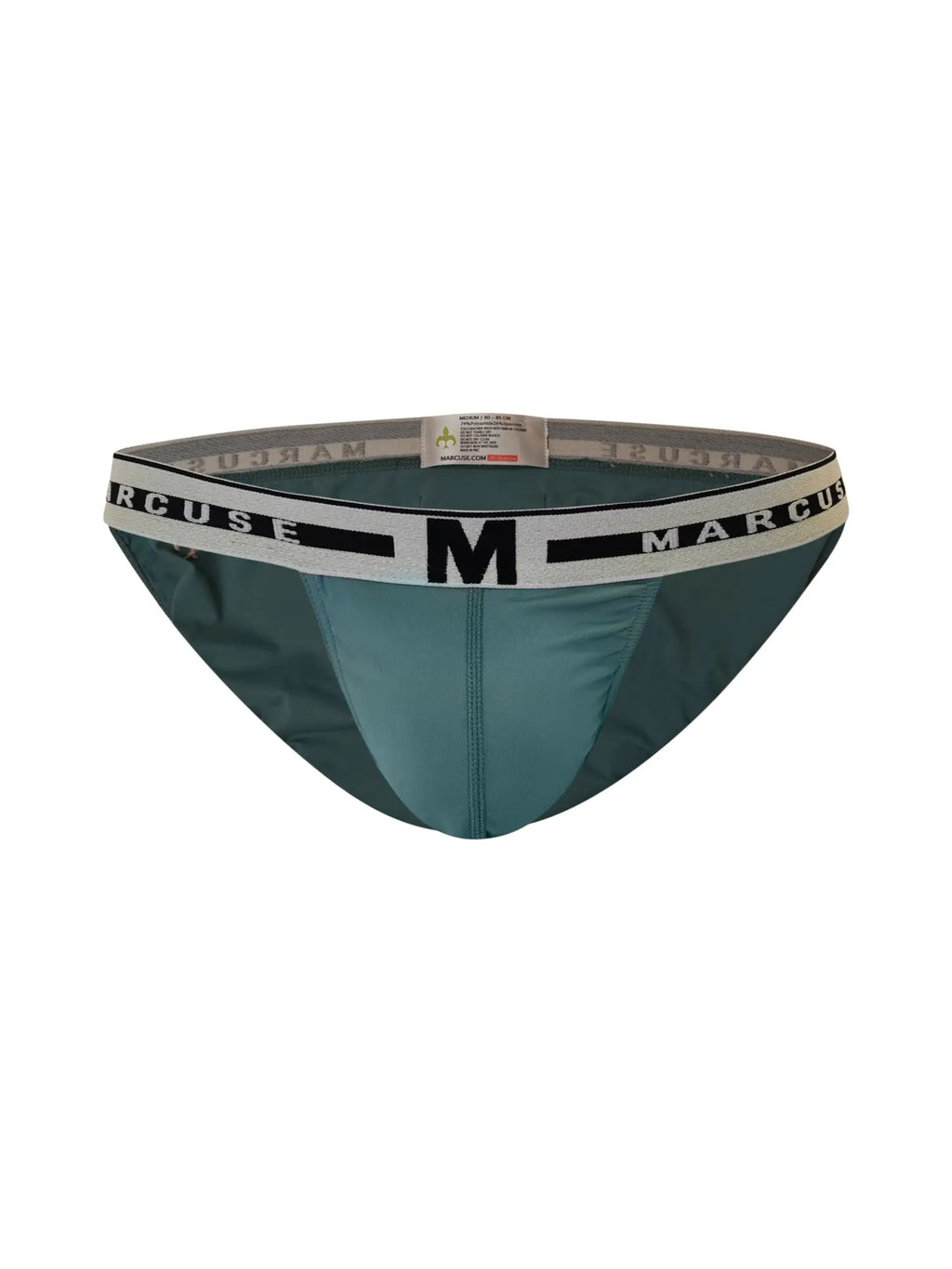 Teal teal marcuse intimate hipster men’s briefs with black and white branded waistband designed for comfort