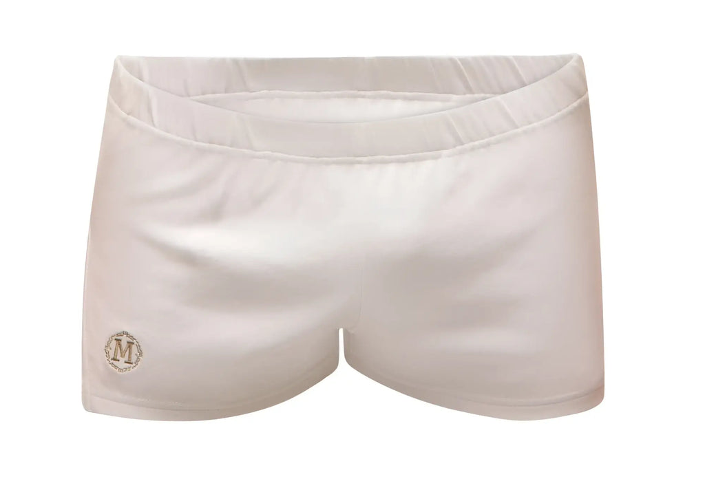 Marcuse leisure shorts cream-colored athletic shorts with soft smooth fabric elastic waistband and embroidered logo