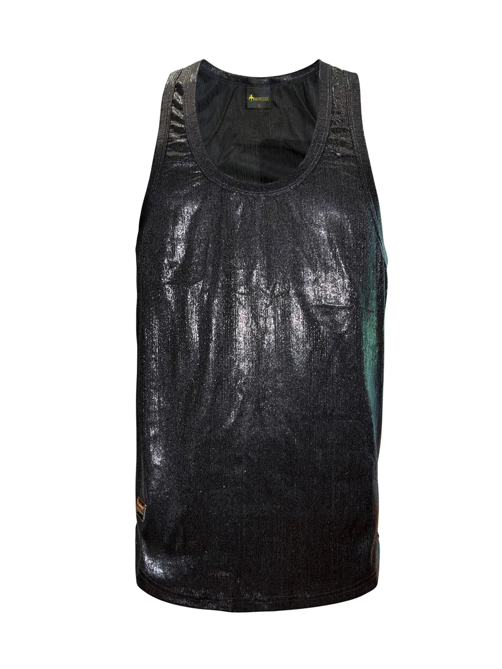 Marcuse midnight tank top black iridescent with subtle shimmer and textured fabric for stylish wear