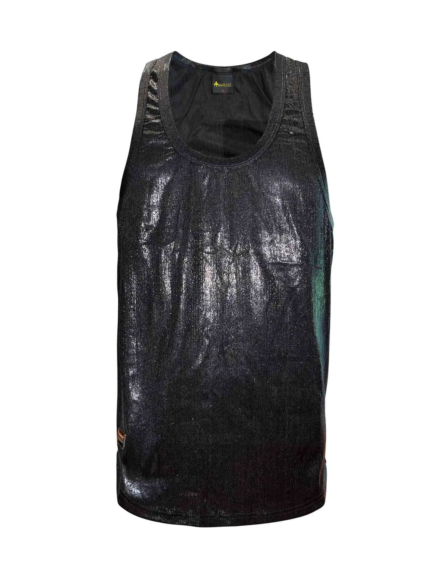Marcuse midnight tank top black iridescent with subtle shimmer and textured fabric for stylish wear