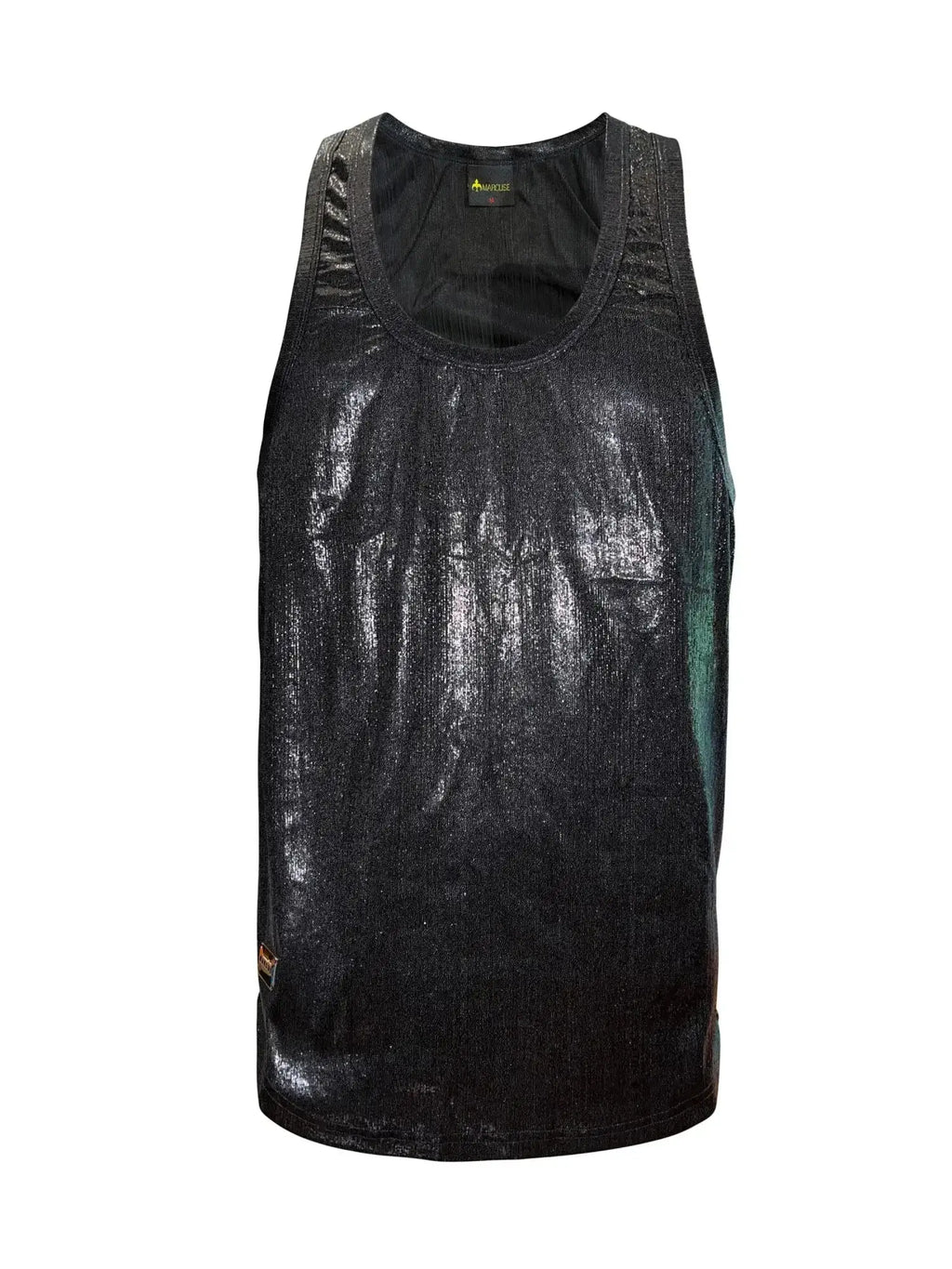Marcuse midnight tank top black iridescent with subtle shimmer and textured fabric for stylish wear