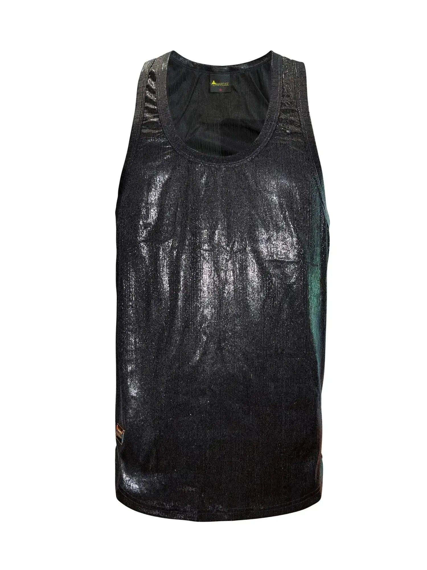 Marcuse midnight tank top black iridescent with subtle shimmer and textured fabric for stylish wear
