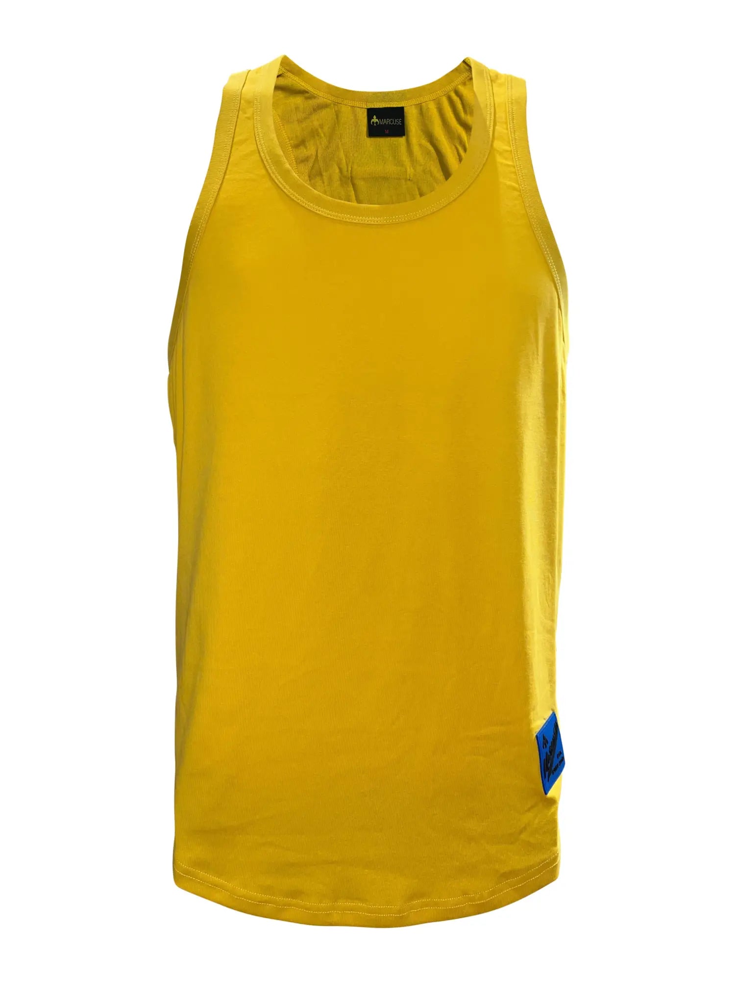 Marcuse Monsieur tank top vibrant yellow sleeveless with round neckline and subtle stitching details