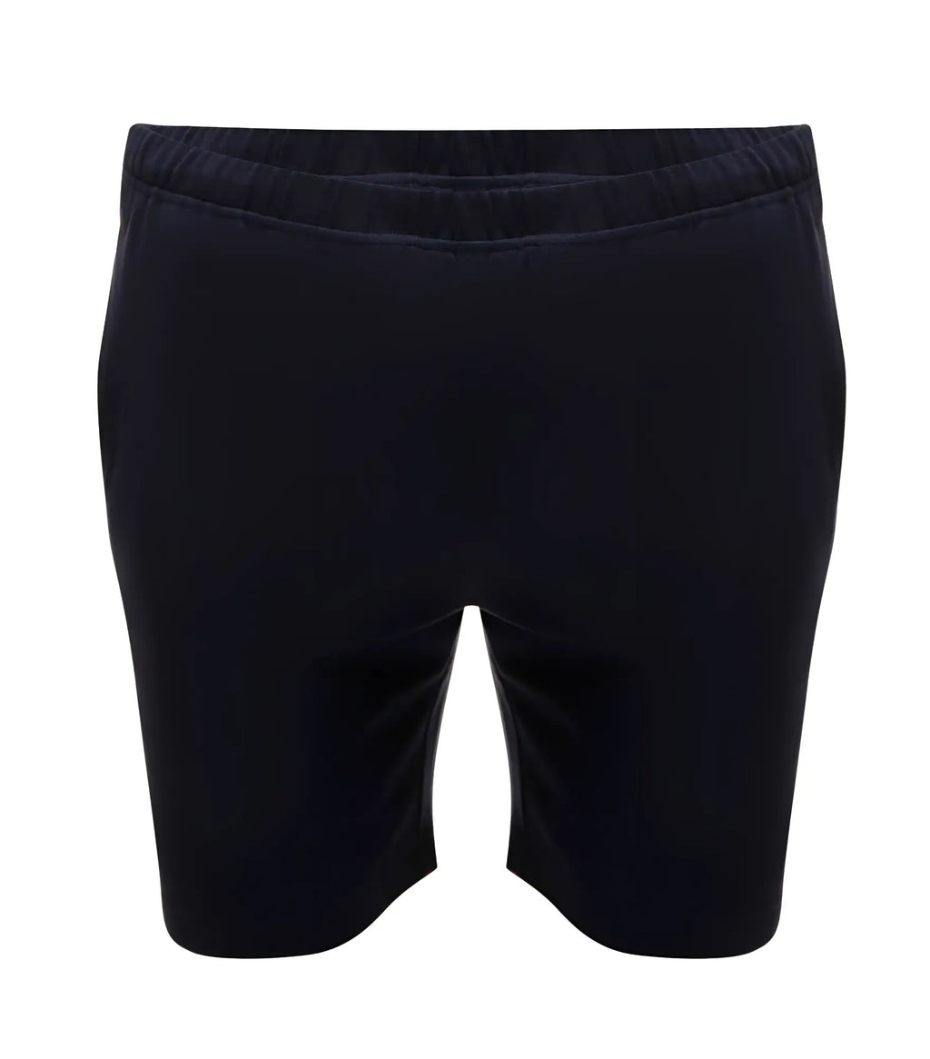 Marcuse Oxford shorts in black with elastic waistband and smooth form-fitting fabric for athletic use