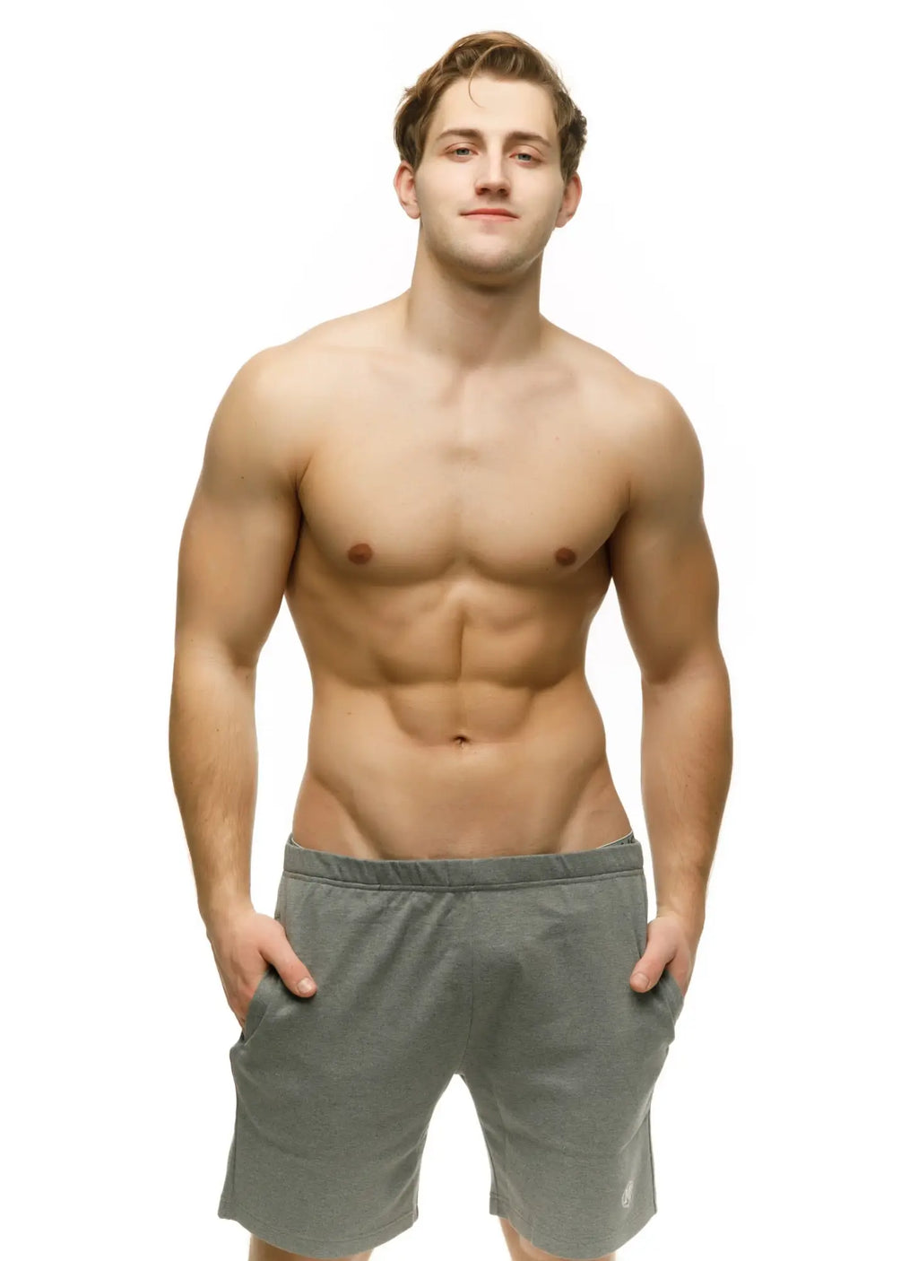 Marcuse Oxford shorts gray athletic shorts with comfortable elastic waistband for active wear