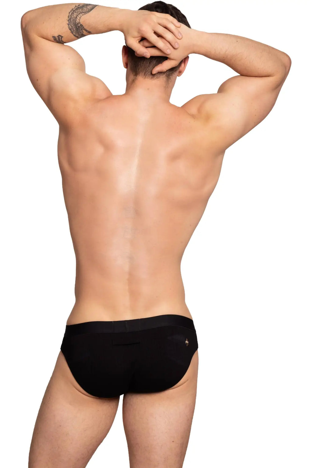 Black marcuse passant brief underwear featuring subtle logo on the side made from comfortable fabric