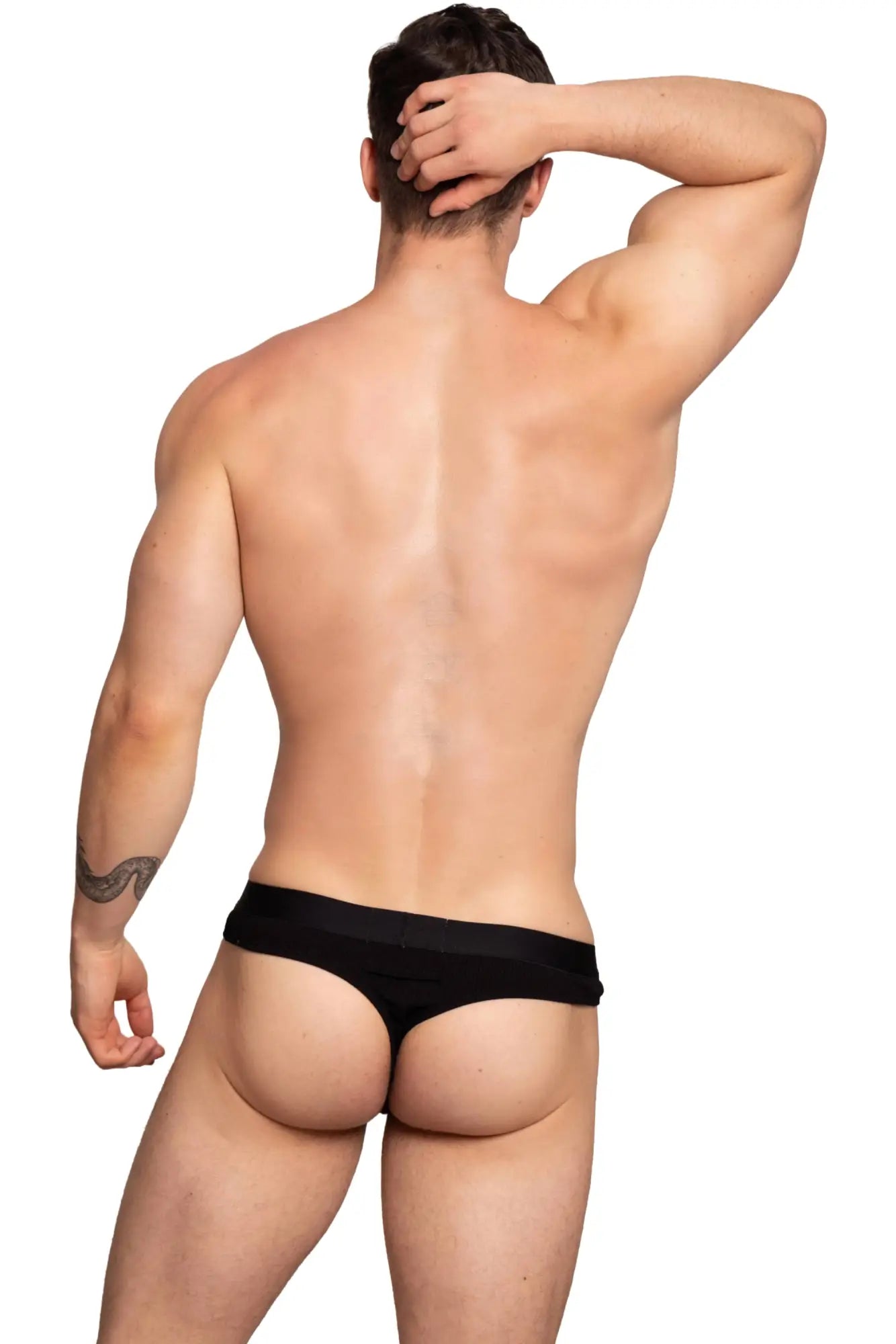 Black marcuse passant thong underwear with smooth form-fitting design and comfortable stretch fabric