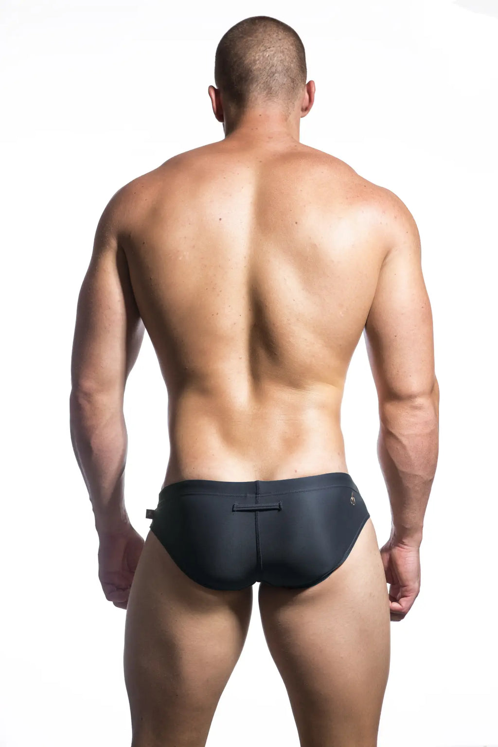 Black marcuse patrol bikini swimwear with sleek form-fitting design and small logo on lower right side