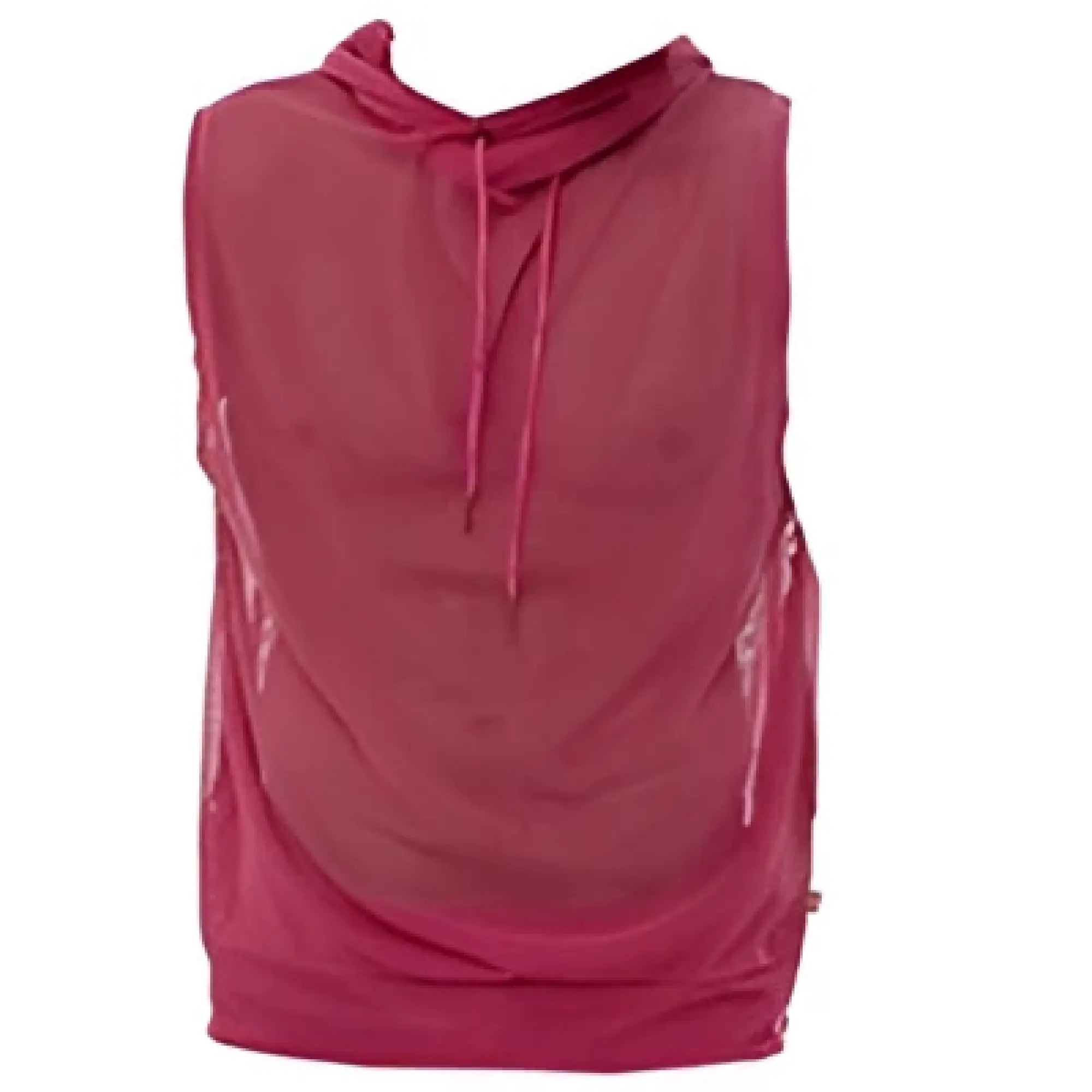 Marcuse pride hoodie tank top in pink sleeveless design with drawstring hood and subtle side panels