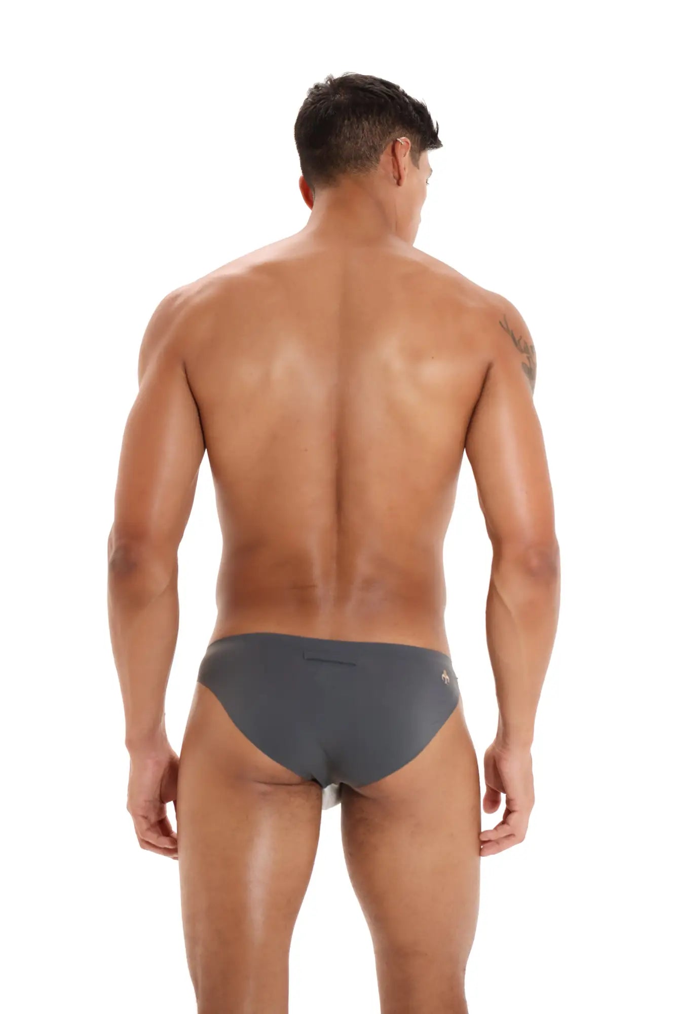 Gray form-fitting Marcuse Savoy brief underwear with sleek minimalist design ideal for everyday wear