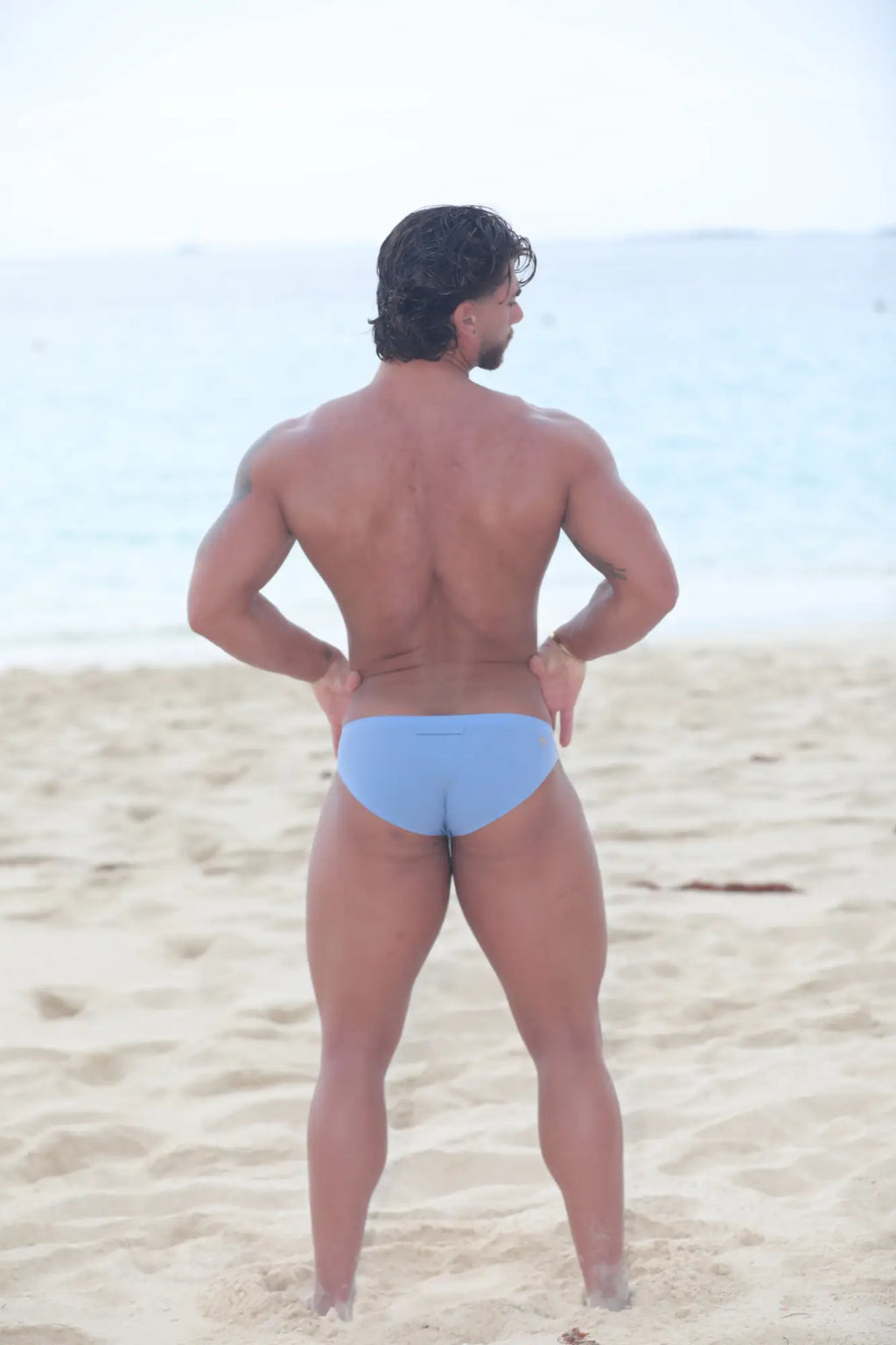 Light blue marcuse savoy brief underwear swim trunks made of breathable fabric for comfortable swim use