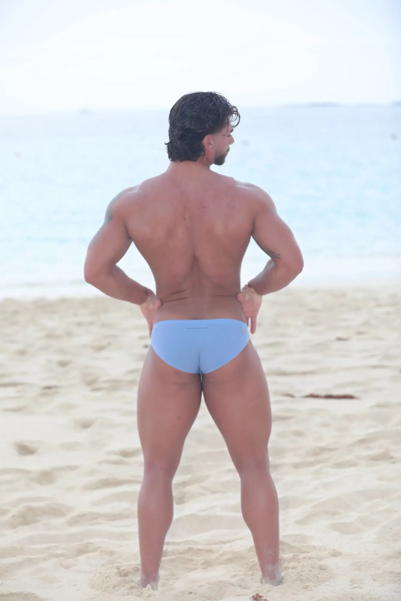 Light blue marcuse savoy brief underwear swim trunks made of breathable fabric for comfortable swim use