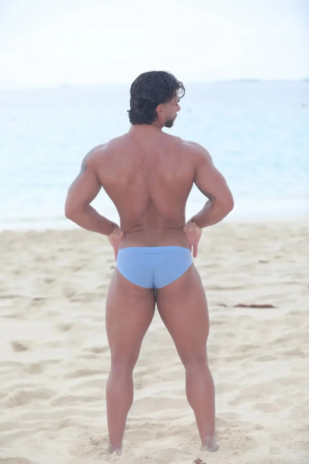 Light blue marcuse savoy brief underwear swim trunks made of breathable fabric for comfortable swim use