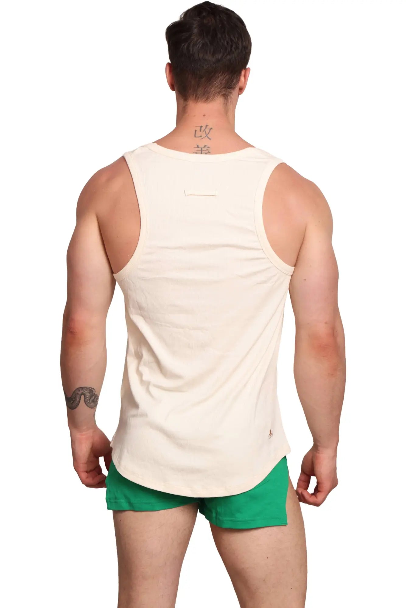 Marcuse sexercise tank top cream sleeveless relaxed fit with subtle branding at the neckline