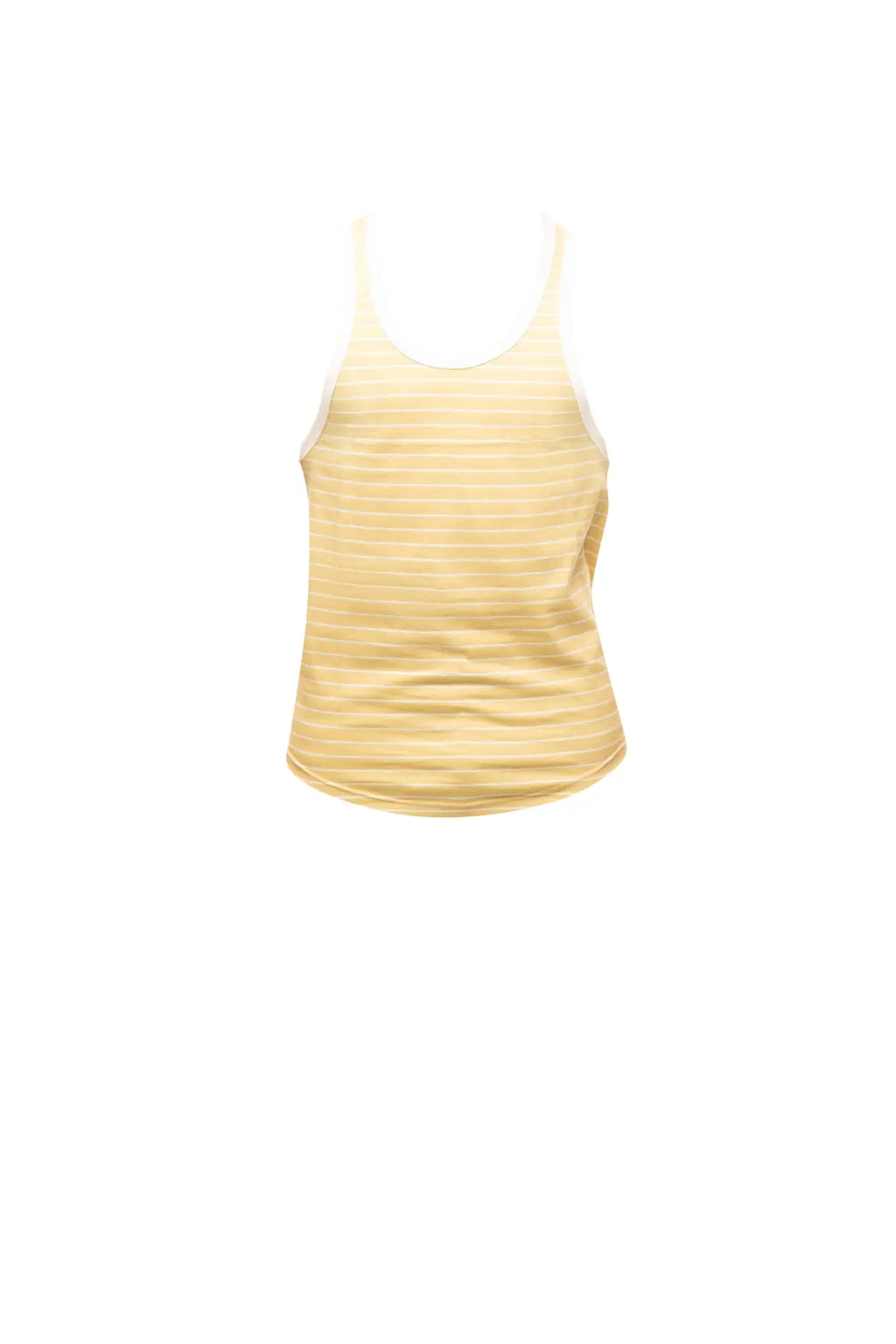 Marcuse Somer tank top soft yellow thin horizontal stripes delicate spaghetti straps lightweight summer wear