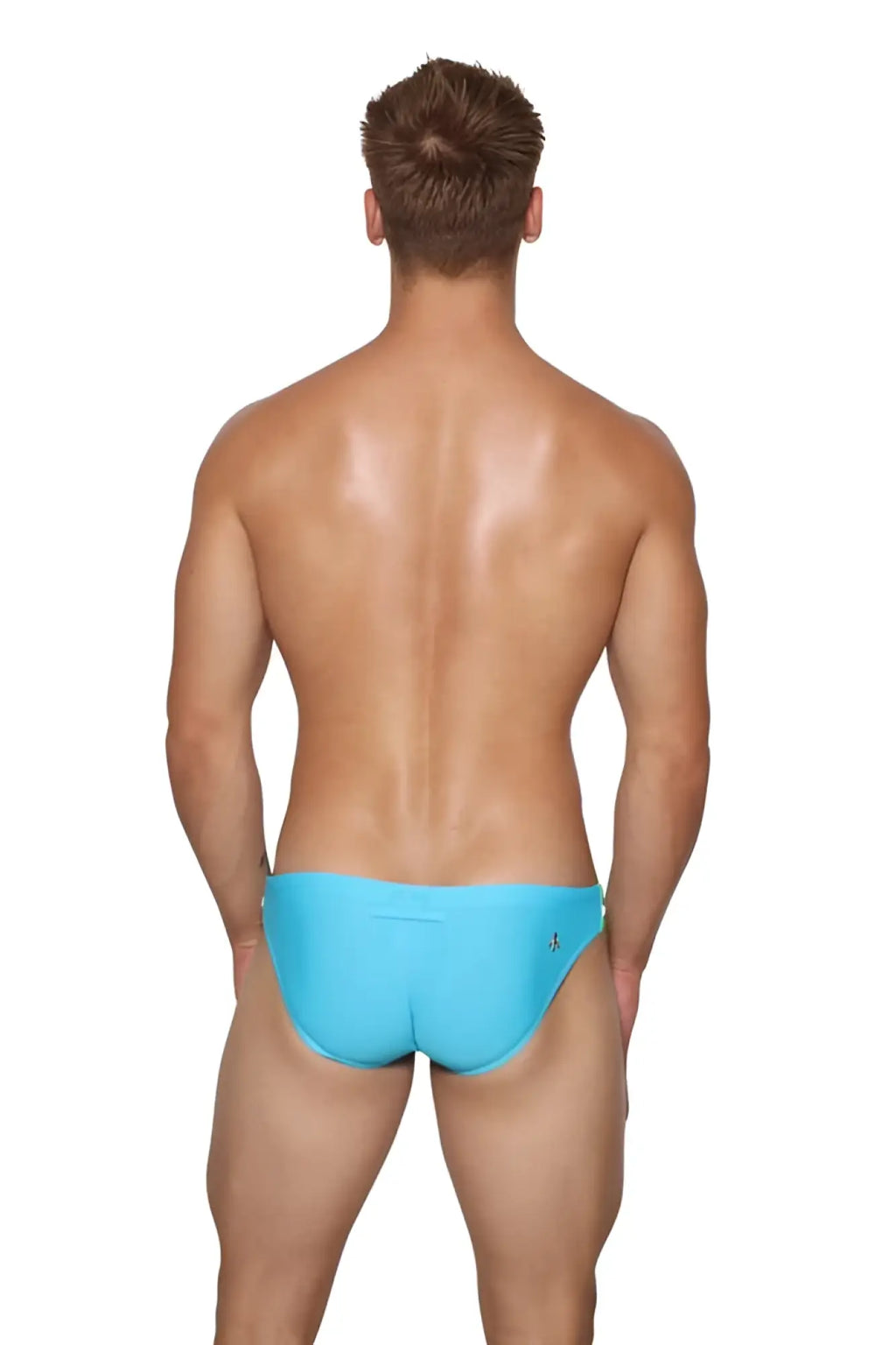 Bright turquoise marcuse urbane bikini swimwear swim trunks with a sleek form-fitting design for swimming
