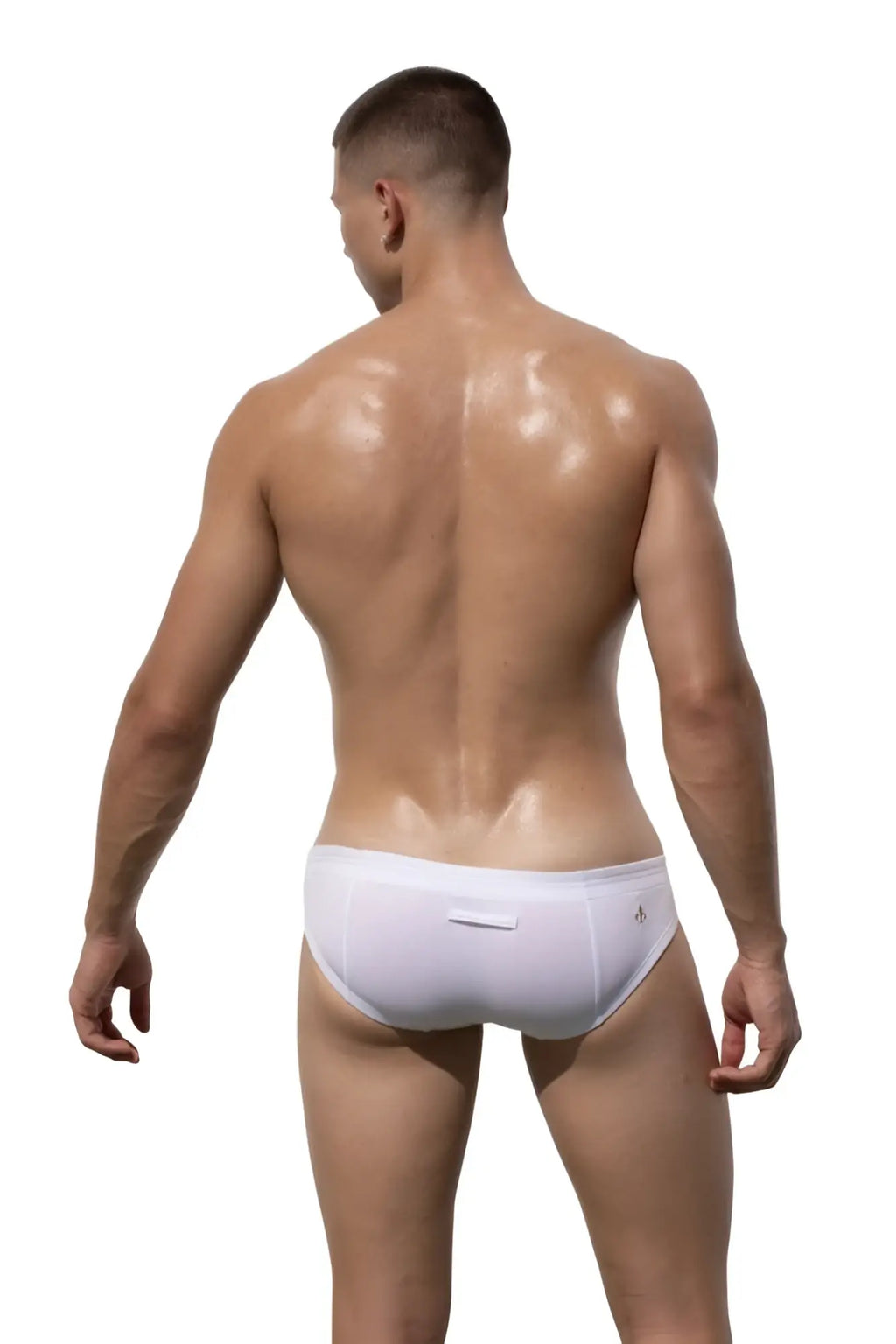 White marcuse waterboy brief underwear with a subtle logo on the side made from comfortable fabric