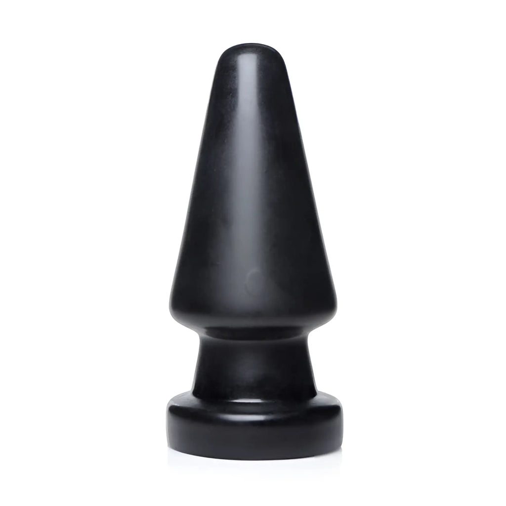 Black silicone master series ass max plug large anal plug with tapered rounded tip and wide base for stability