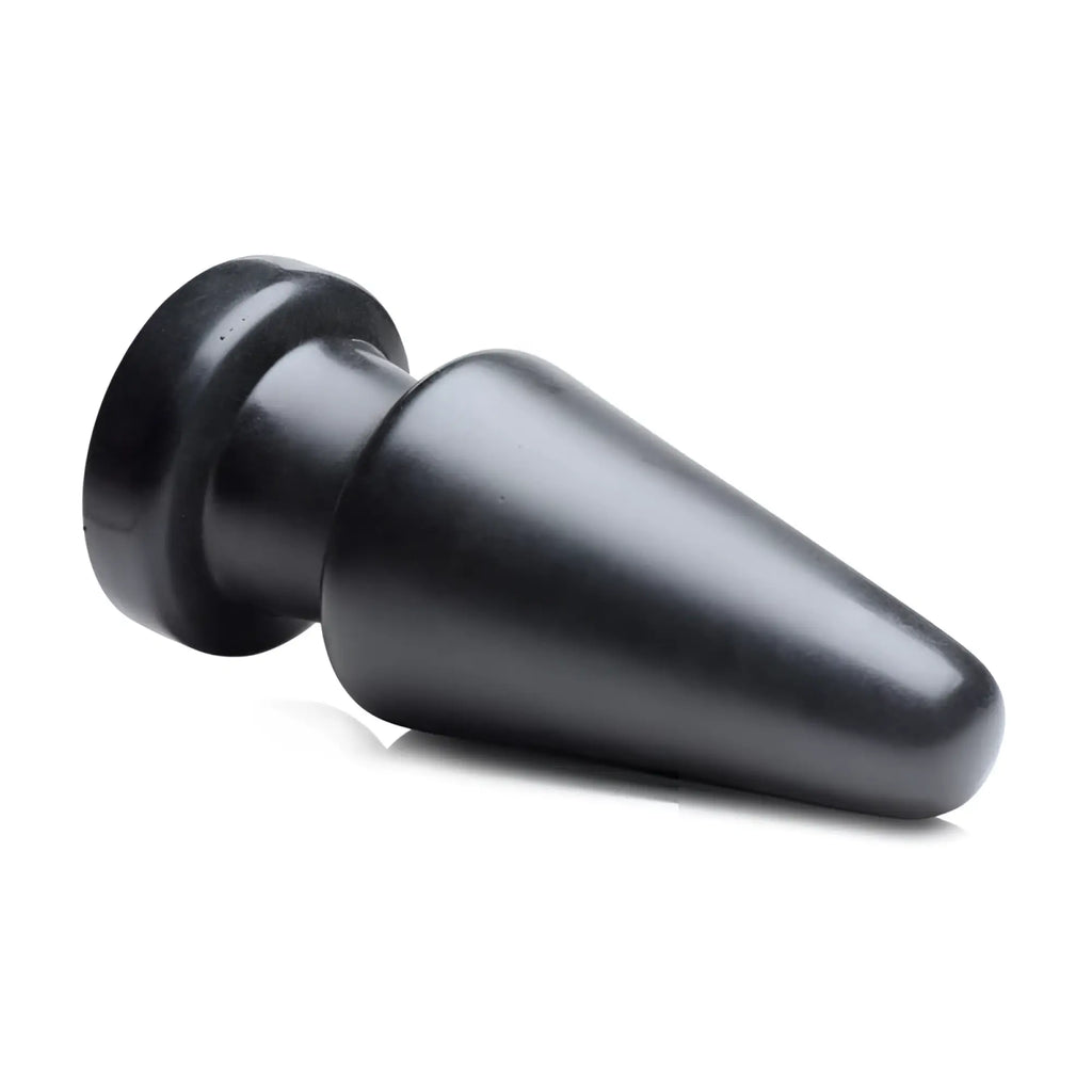 Black smooth silicone Master Series Ass Max large anal plug with rounded head and tapered tip for comfortable use