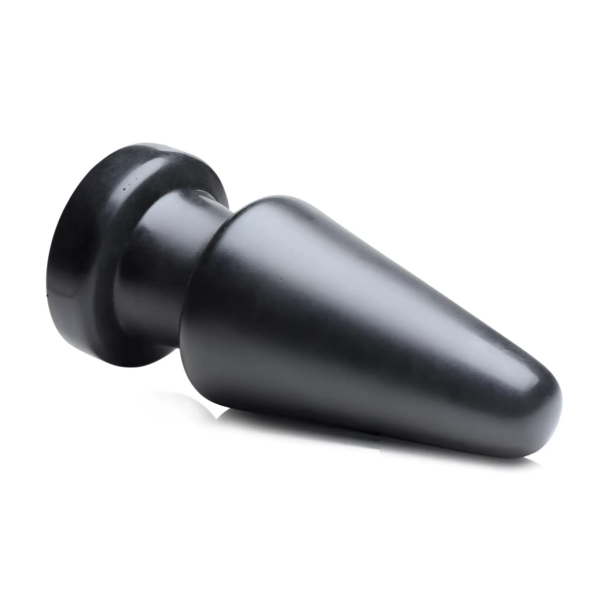 Black smooth silicone Master Series Ass Max large anal plug with rounded head and tapered tip for comfortable use