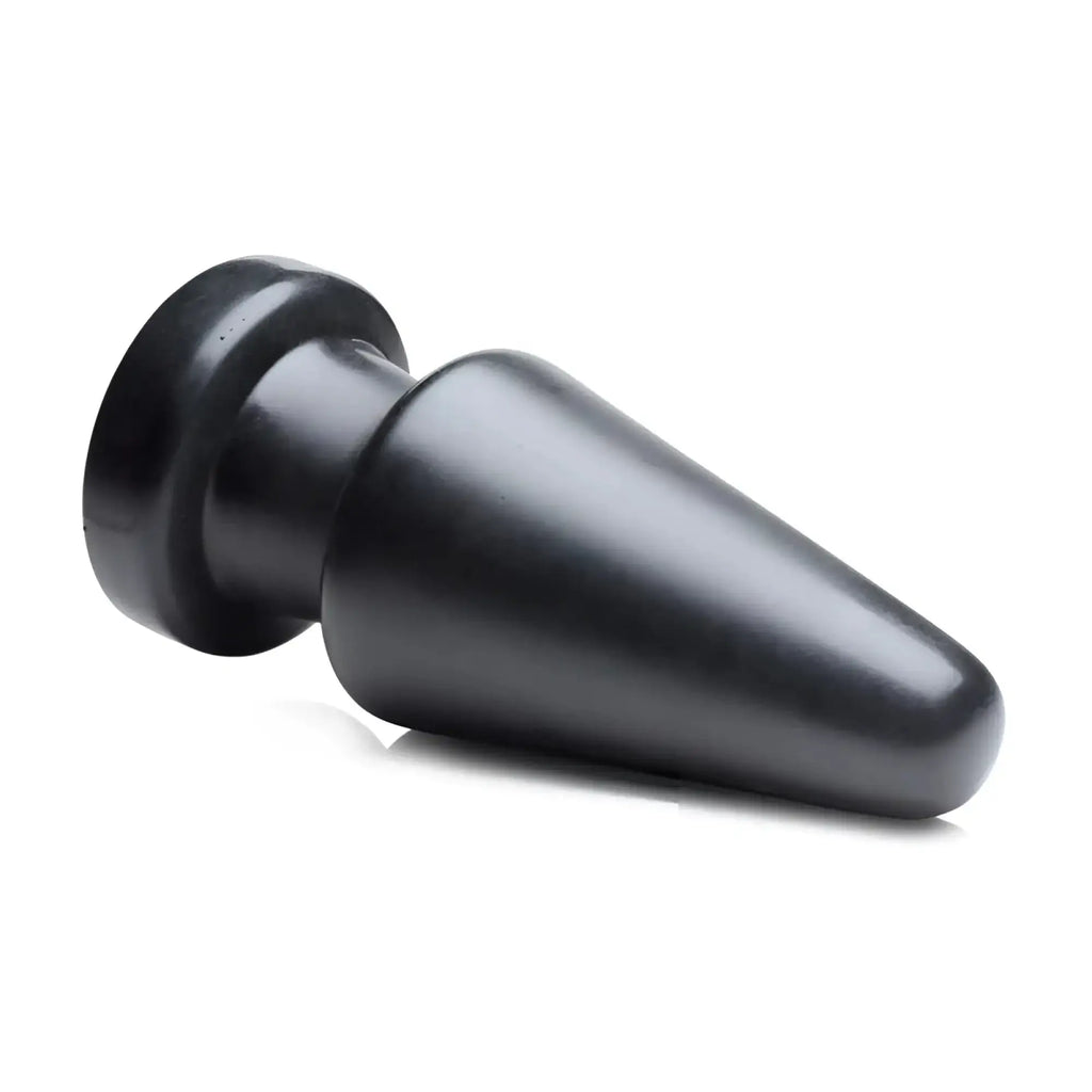 Black smooth silicone Master Series Ass Max large anal plug with rounded head and tapered tip for comfortable use