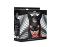 Black leather cat mask with pointed ears and silver studs from master series bad kitten collection