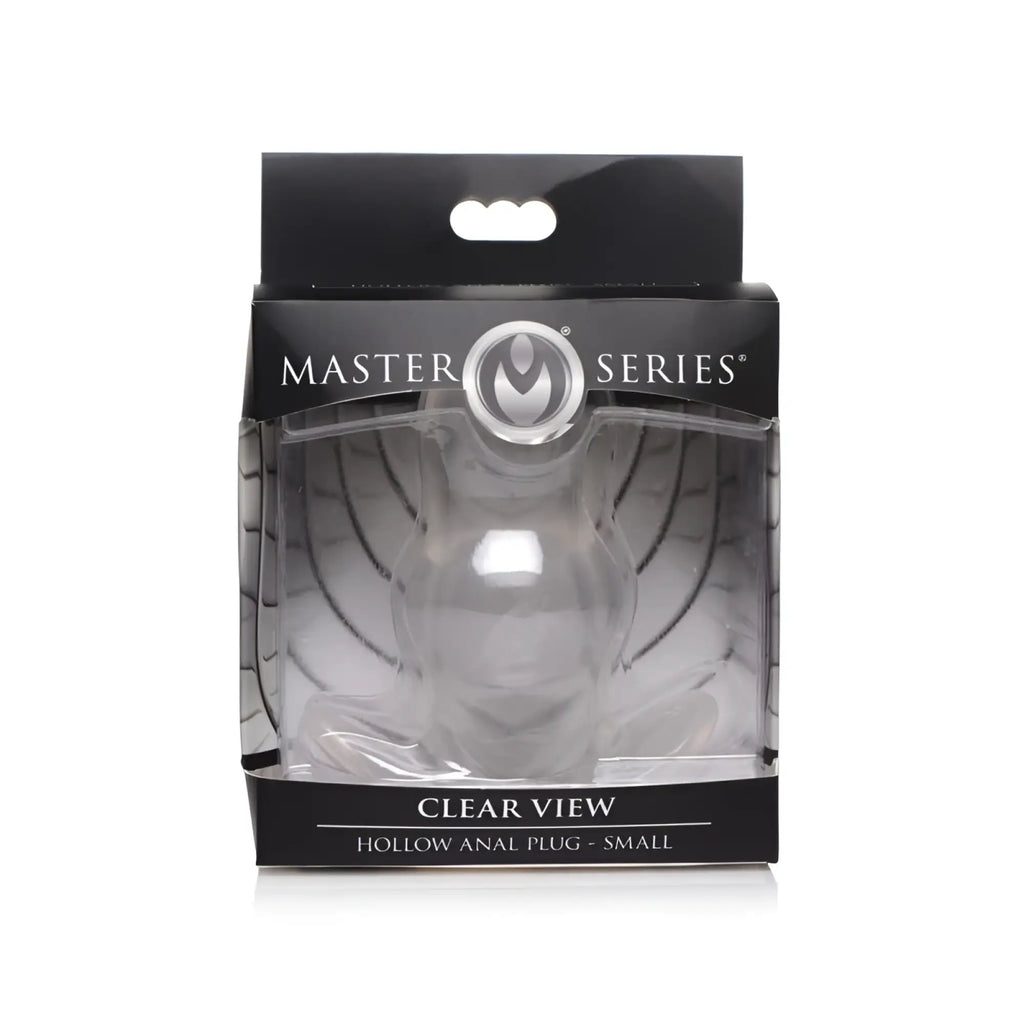 Master Series clear view hollow anal plug small size clear plastic from the Master Series collection