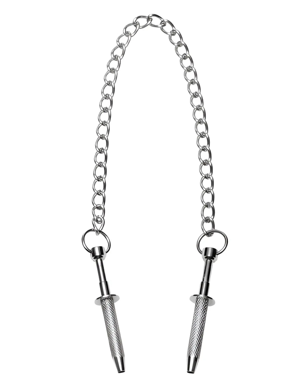Master series extreme sensation claw clamps silver chain nunchaku with textured metallic handles for training