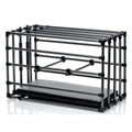 Black modular master series kennel adjustable puppy cage with padded base and adjustable horizontal bars