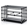 Black modular master series kennel adjustable puppy cage with padded base and adjustable horizontal bars