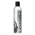 Silver bottle of master series passion anal desensitising lubricant with lidocaine and black cap with circular design