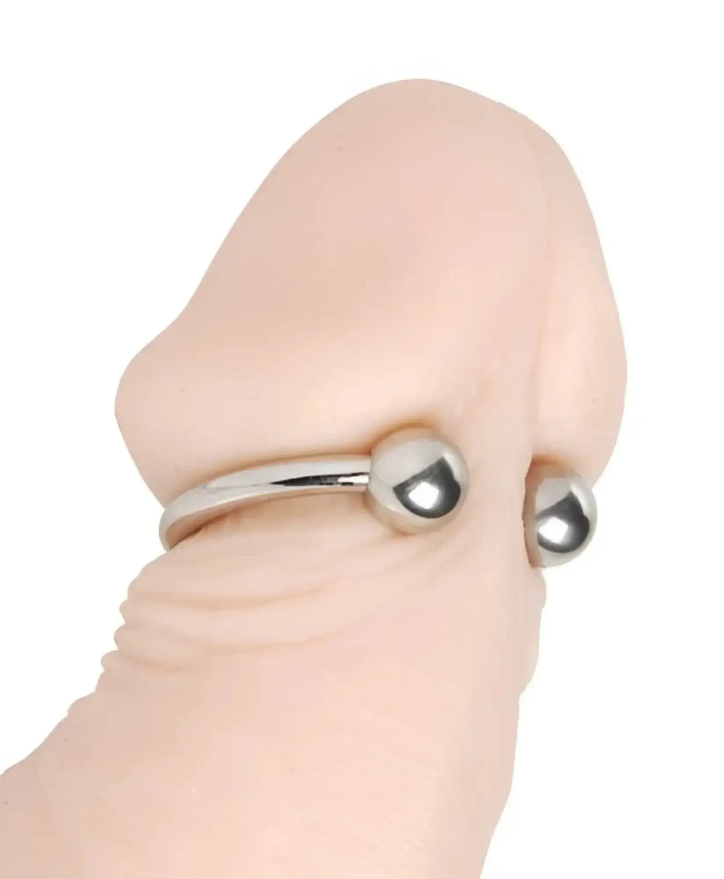 Silver metallic Master Series pressure point beaded glans barbell ring 25mm for body piercing with spherical ends