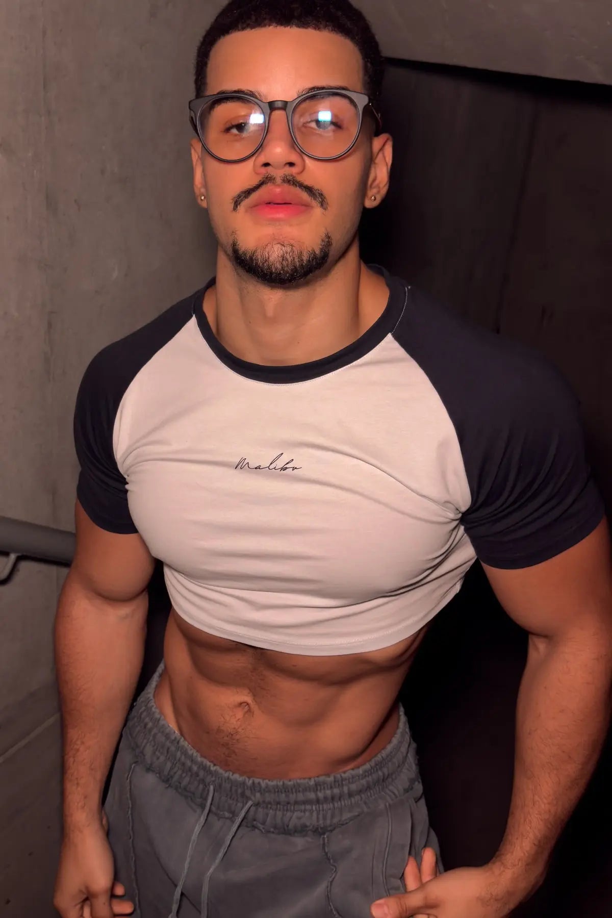 JJ Malibu Men's Muscle-Fit Crop Tee - Malibu Script