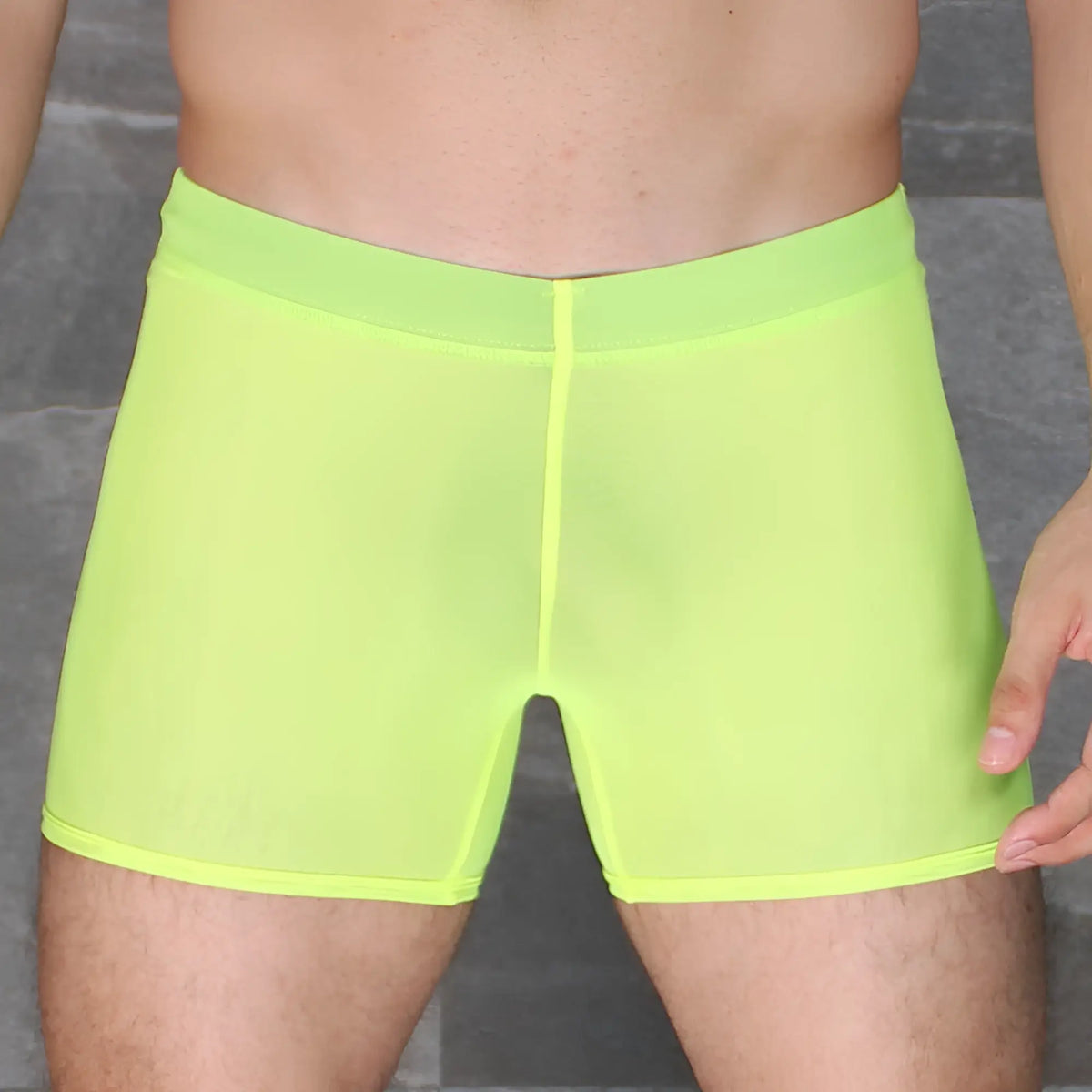 Neon green sheer mesh boxer briefs mckillop daus tackle shorts ultra mesh designed for breathability and comfort