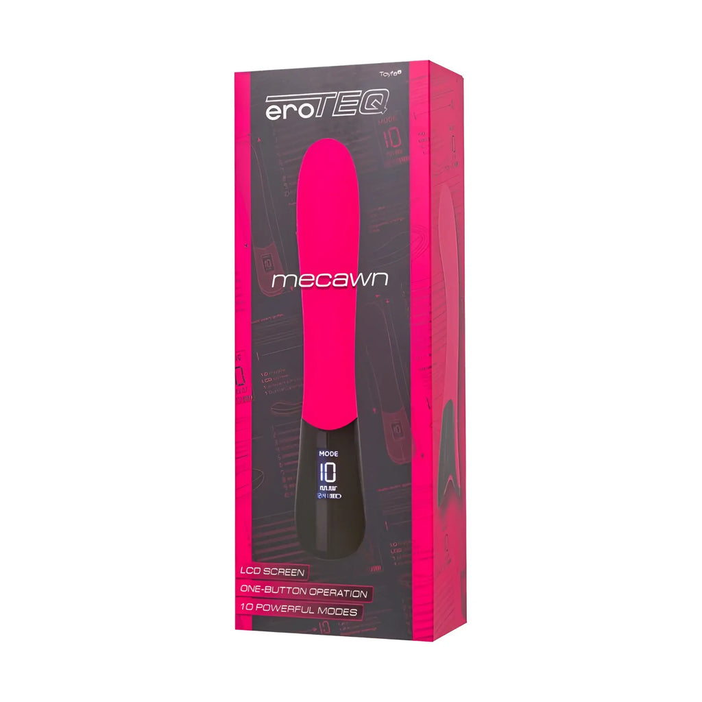Eroteq Mecawn slimline g-spot vibrator pink and black in retail packaging for targeted pleasure stimulation