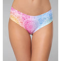 Mememe lingerie mandala happiness thong s rainbow gradient high-waisted bikini briefs with intricate mandala designs