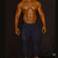 Navy spandex fitness tights by Arroyman featuring a snug fit and smooth texture shown on a model.