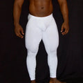 White spandex fitness tights by Arroyman featuring a snug fit and smooth texture ideal for workouts.