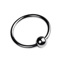 Shiny silver metal penis head ring 25mm with smooth spherical ball end made of metal