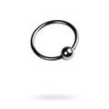 A sleek polished silver metal penis head ring 30mm with a smooth rounded ball nose ring end