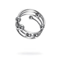 Silver metal penis head ring large 40mm with polished spherical beads multi-ring body piercing jewelry
