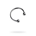 Shiny silver curved metal barbell with spherical ends metal silver metal 30mm penis erection ring