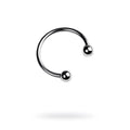 Shiny silver curved metal barbell with spherical ends metal silver metal 30mm penis erection ring