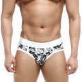 MetroMaleWear 365 hip brief camo 9005-90 gray and black camouflage patterned briefs with white elastic waistband
