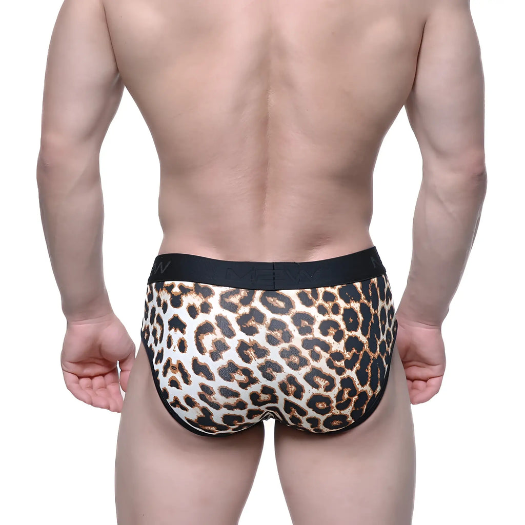 Metro male wear 365 hip brief leopard print with black elastic waistband comfortable stylish underwear